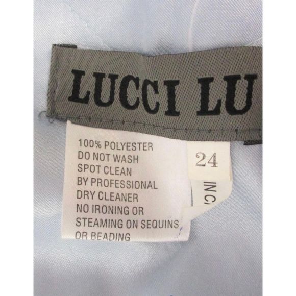 NWT Size 24 LUCCI LU Blue/Silver Beaded & Rhinestone Bodice Ball Gown - Picture 2 of 6